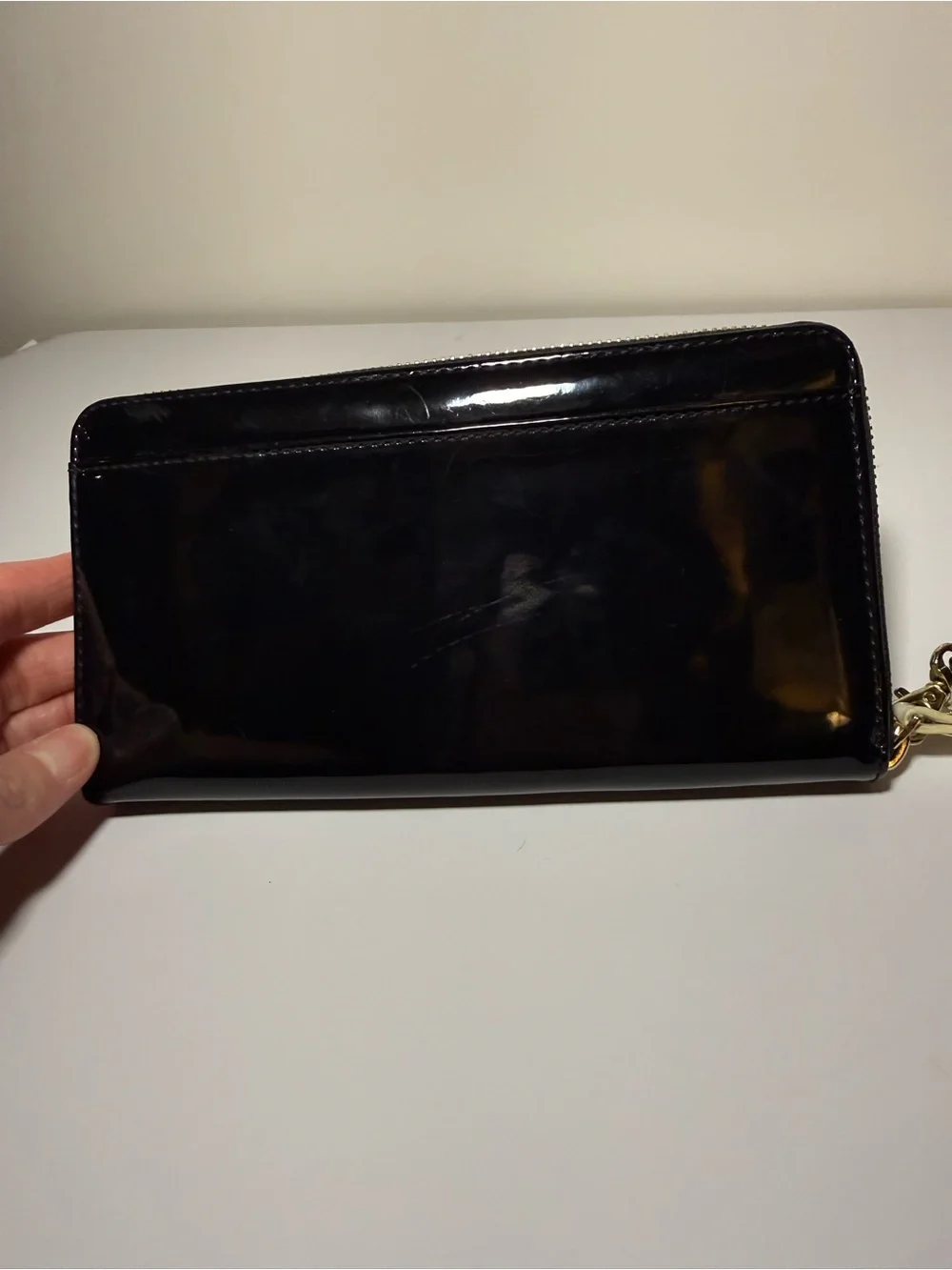 kate spade Neda Henry Street Black Patent Leather Zip Around Wallet